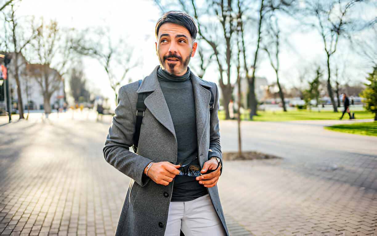 the timeless turtleneck and coat outfit